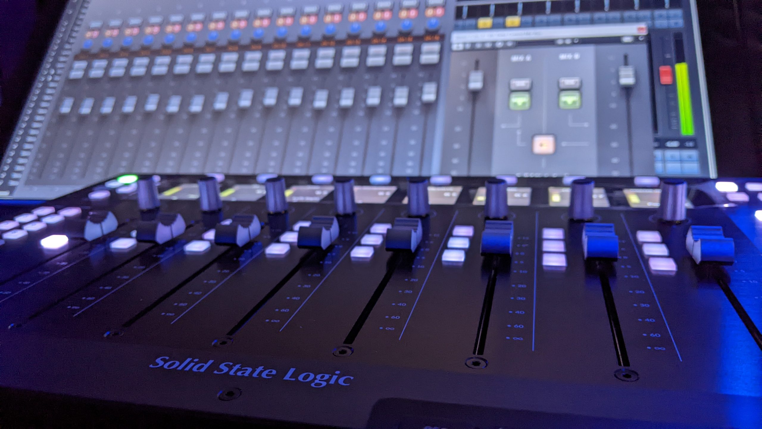 Solid State Logic console at The Social Club